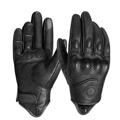 Vintage Real Leather Breathable Touch Screen Gloves