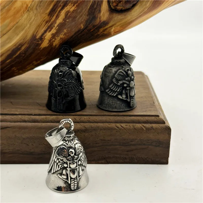 Motorcycles Bell Pendant 316L Stainless Steel Biker Style Eagle Rider Necklace