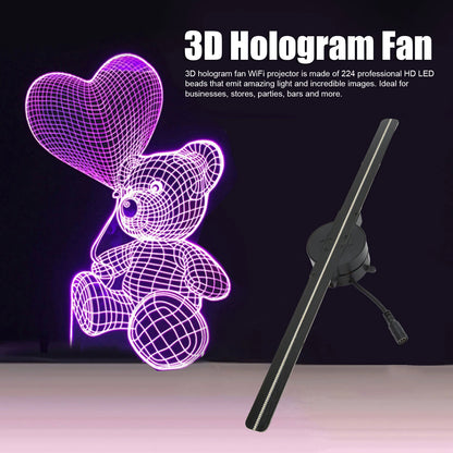 New WiFi 3D Hologram Fan 3D Hologram Projector 176 Degree Viewable Angle 100‑240V 2000x224 Stable Custom Editing for Business