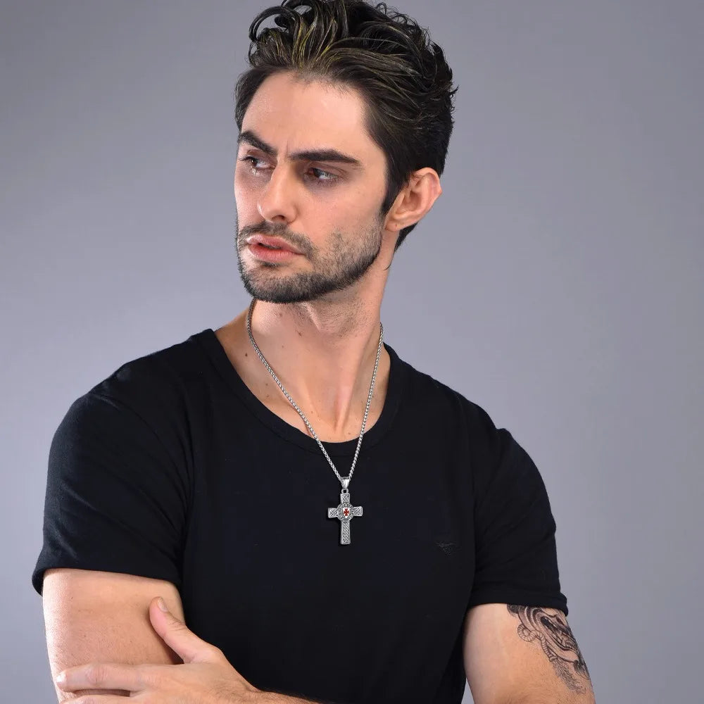 U7 Stainless Steel Templar Necklaces for Men Knight Cross Sheild Tag 3D Embossed Amulet Symbol Christian Unisex Jewelry Gift    qykyai-sq.myshopify.com