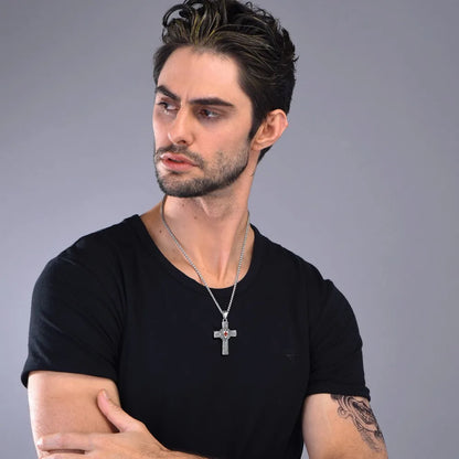 U7 Stainless Steel Templar Necklaces for Men Knight Cross Sheild Tag 3D Embossed Amulet Symbol Christian Unisex Jewelry Gift    qykyai-sq.myshopify.com