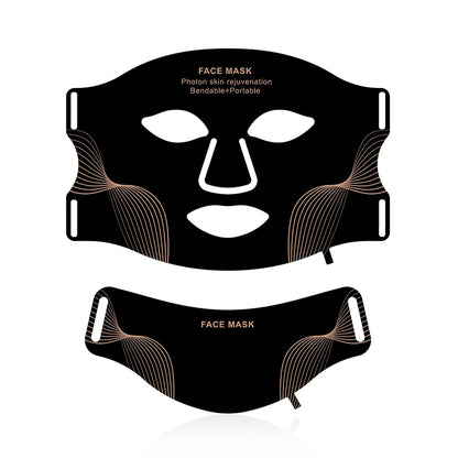 Silicone Red Light Therapy Mask 7 Color LED Face Mask anti Aging Rejuvenation Brighten Facial Mask with Eye Protection Cushion