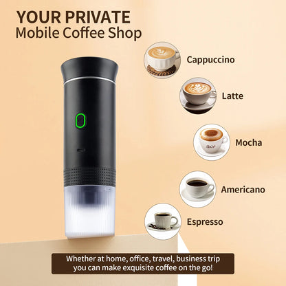 3-in-1 Portable Espresso Maker – Wireless Coffee Machine for Travel, Car & Camping