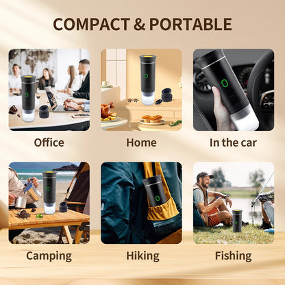 3-in-1 Portable Espresso Maker – Wireless Coffee Machine for Travel, Car & Camping