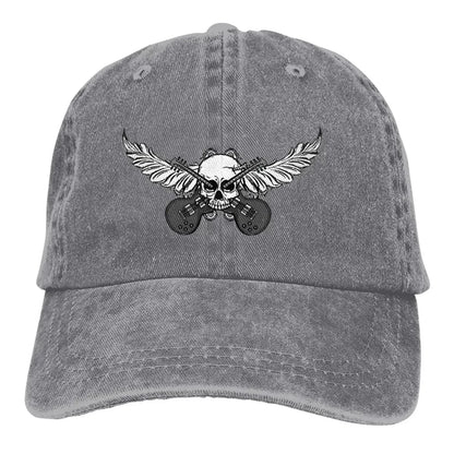 Guitar Rock Multicolor Skull Wing Baseball Caps