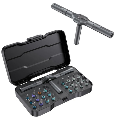 VMAN 24in1 Multifunction Ratchet Screwdriver Set Multi Magnetic Bits Mini Repair Tool Kit Household Tool For PC & Desk Etc.