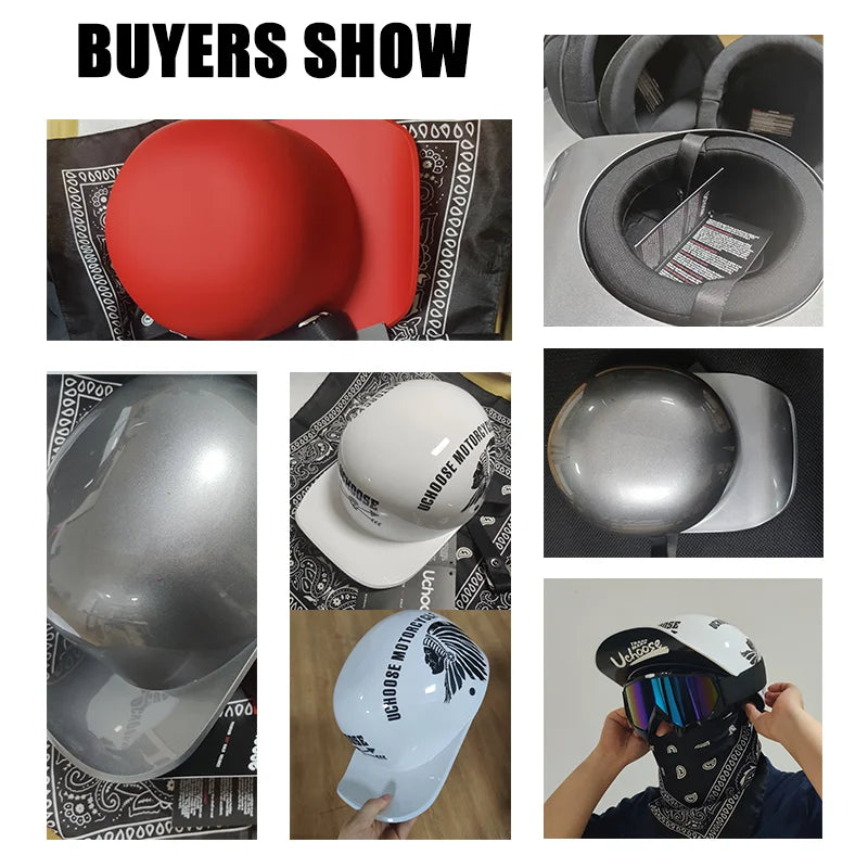 Vintage Half Motorcycle Helmet    qykyai-sq.myshopify.com