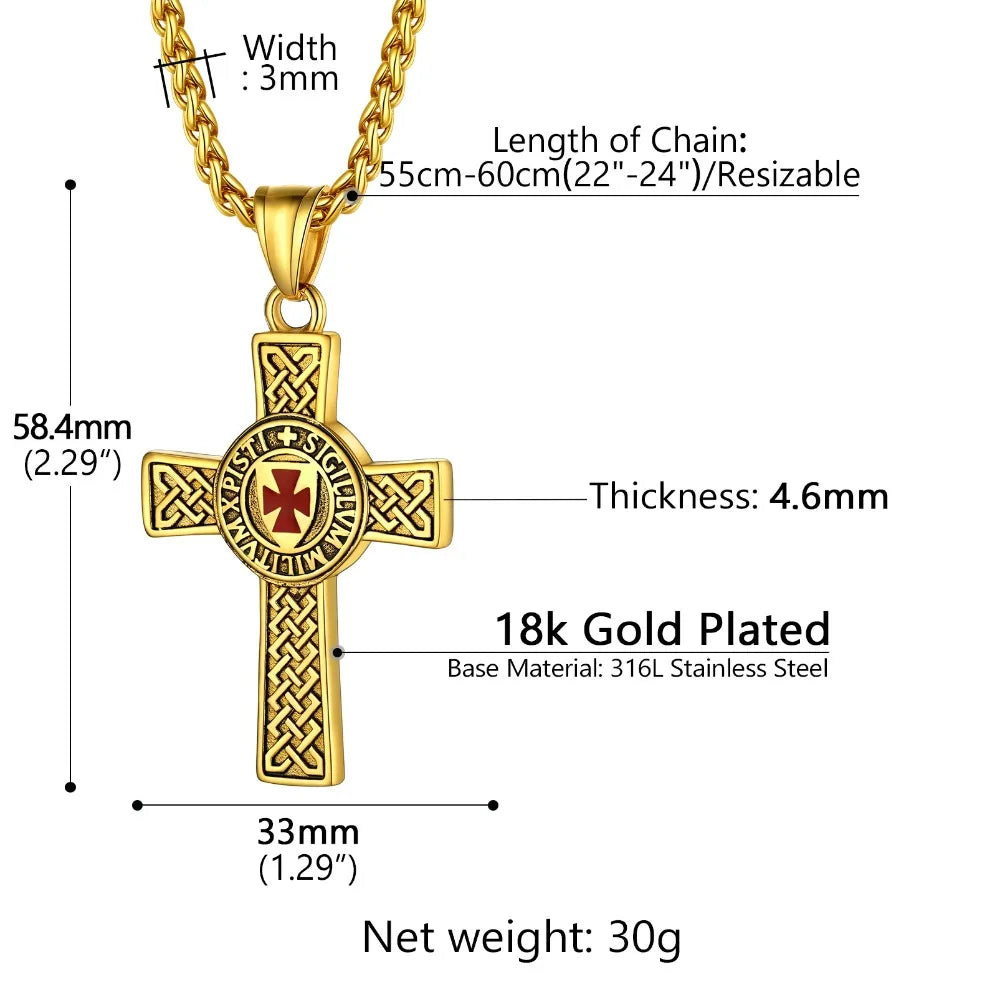 Ride with Faith and Honor: The Templar Knight's Cross Necklace collection