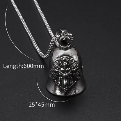 Angel Ride Motorcycle Bell Pendant Biker Hip Hop Rock Metal Punk Ride Party Accessories Trend Amulet Jewelry Gift