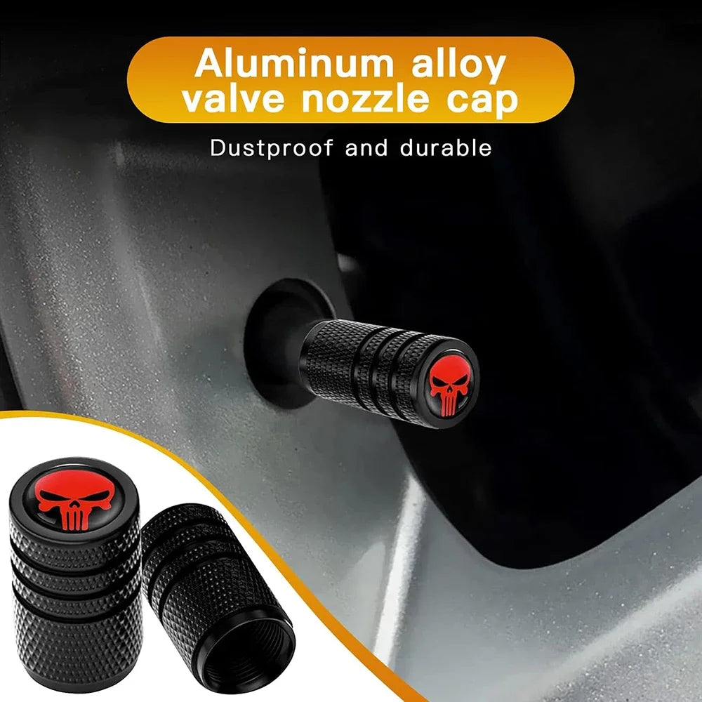 4PCS Skull Valve Stem Caps