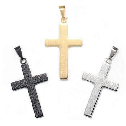 New - Cross Pendant Necklace for Men Women Jesus Christ Necklace Gold Black Silver Color Cuban Chain Religion Jewelry DKP684