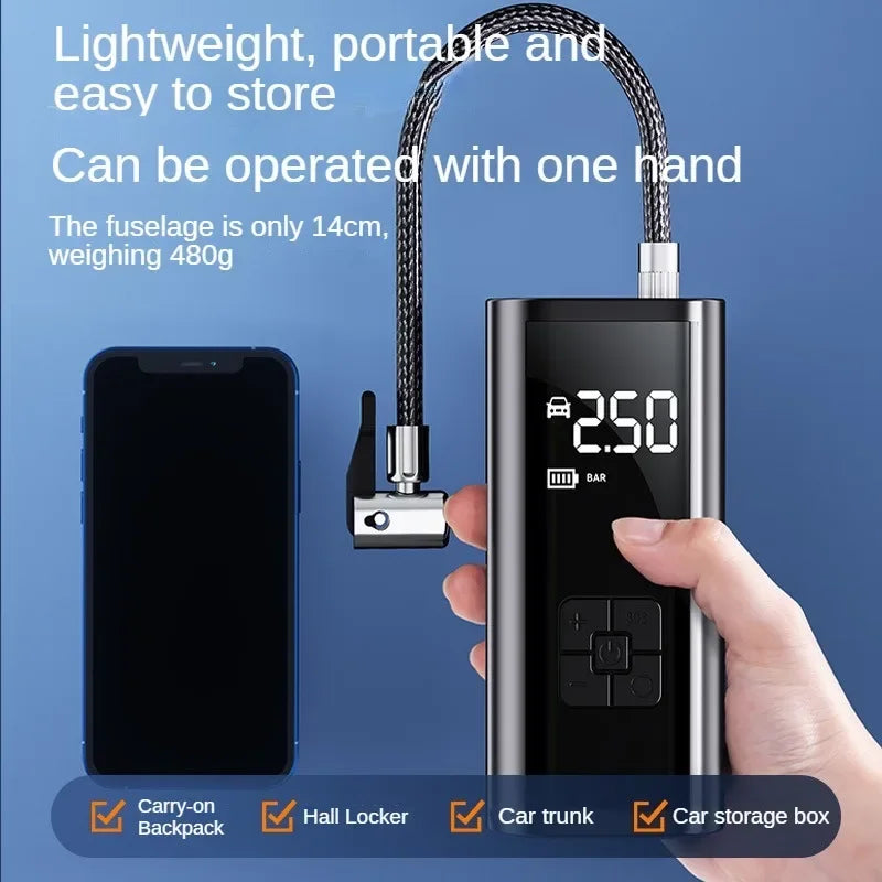 EAFC Portable Tire Inflator Rechargeable Electric Inflator For Car Bicycle Digital Air Compressor Football Ball Inflator Pump    qykyai-sq.myshopify.com