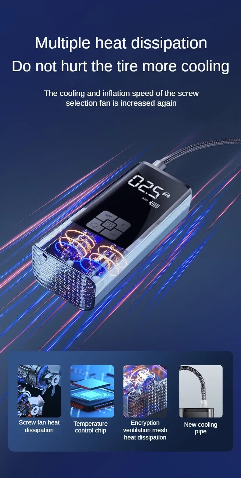 EAFC Portable Tire Inflator Rechargeable Electric Inflator For Car Bicycle Digital Air Compressor Football Ball Inflator Pump