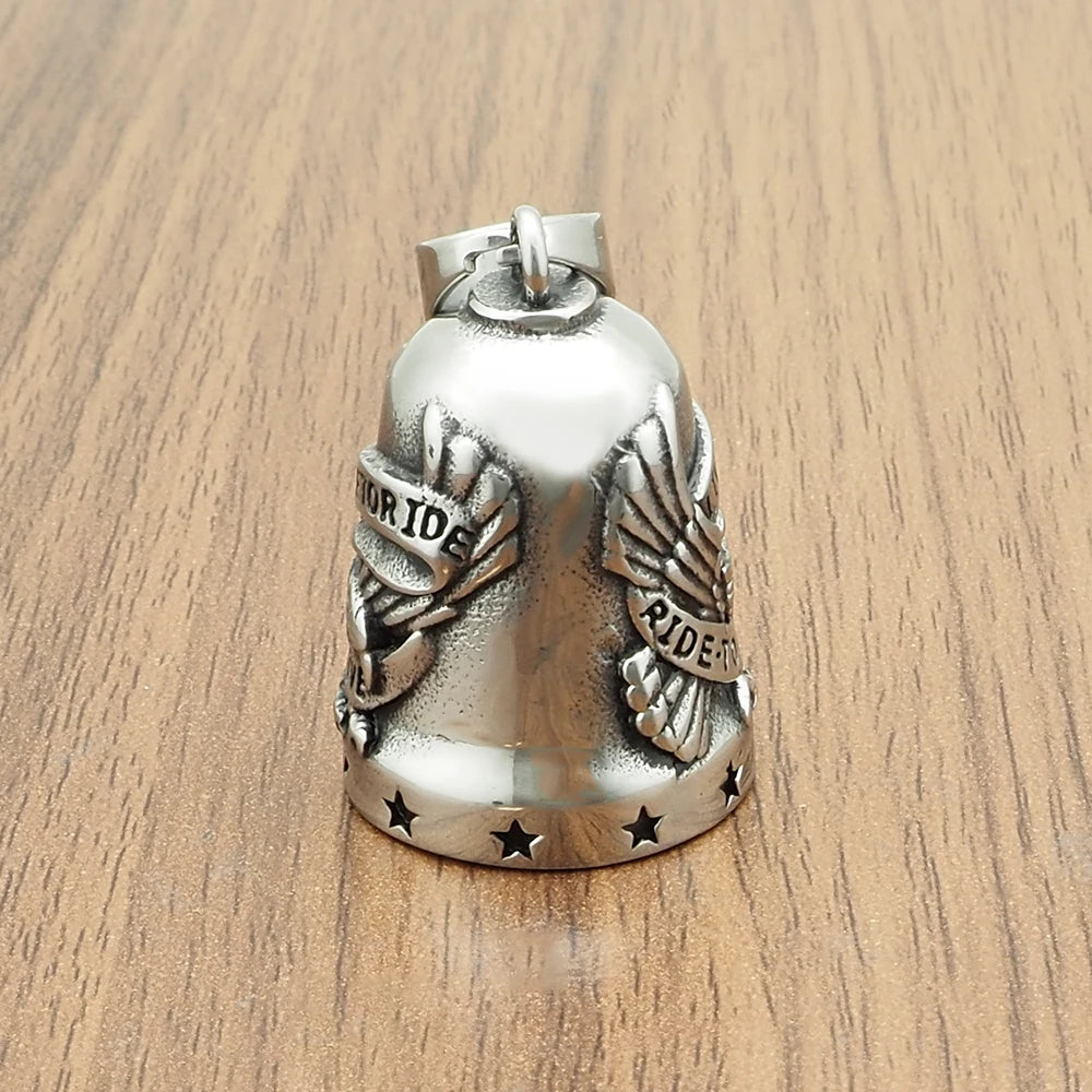 Ride To Live Eagle Necklace 316L Stainless Steel Jewelry Punk Biker Polishing Cool Live To Ride Gold Black Plated Bell Pendant