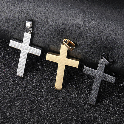 New - Cross Pendant Necklace for Men Women Jesus Christ Necklace Gold Black Silver Color Cuban Chain Religion Jewelry DKP684
