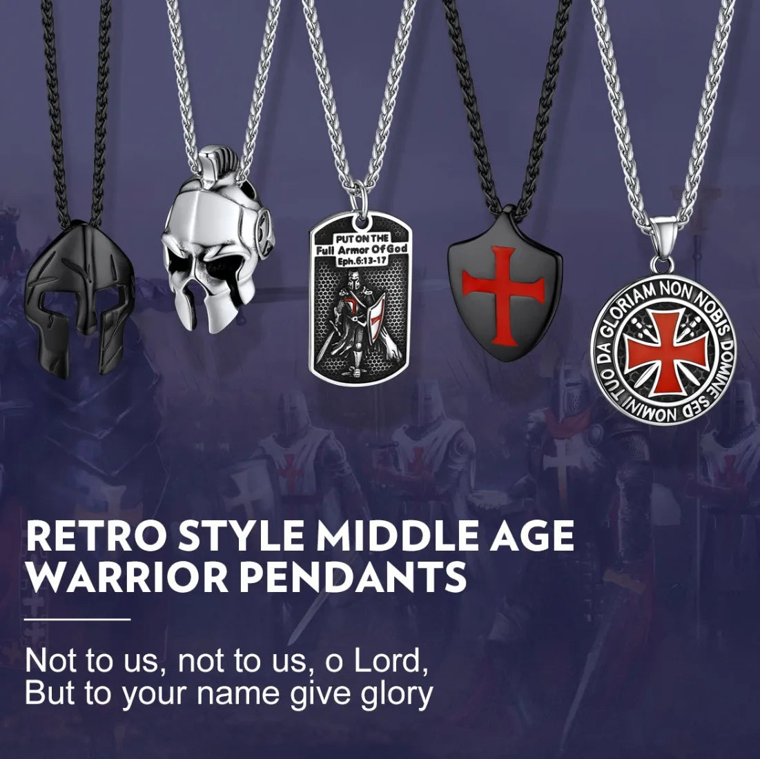 Ride with Faith and Honor: The Templar Knight's Cross Necklace collection