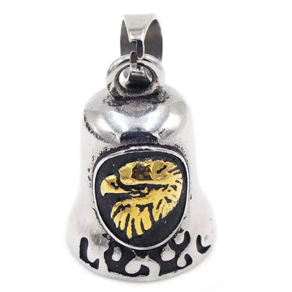 Men's Punk Cool Eagle Bell Pendant Bicycle Motorcycle Riding Rock Party Necklace Locomotive Exhibition Jewelry Accessories