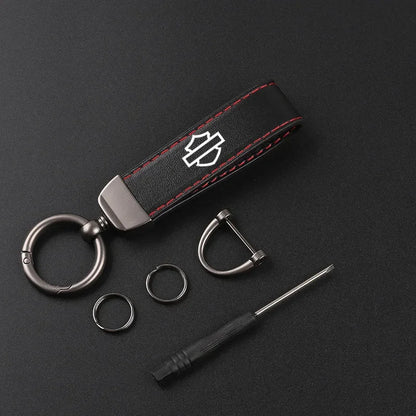 High-Grade Suede Leather Motorcycle Keychain