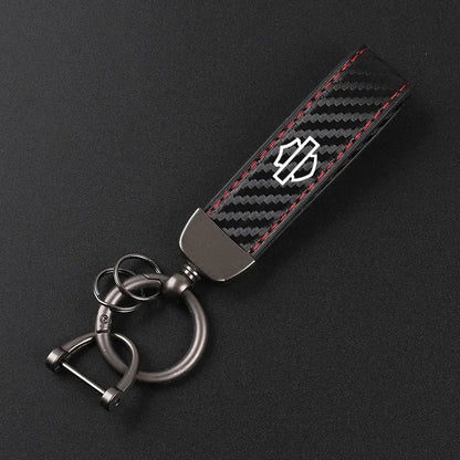 High-Grade Suede Leather Motorcycle Keychain