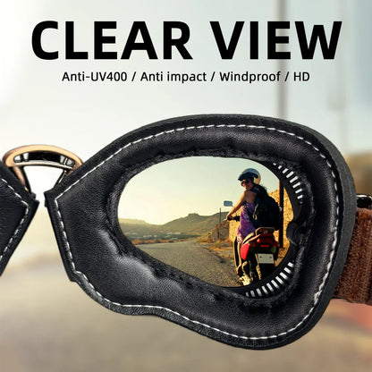 Motorcycle Vintage Old School Cruiser Retro Goggles