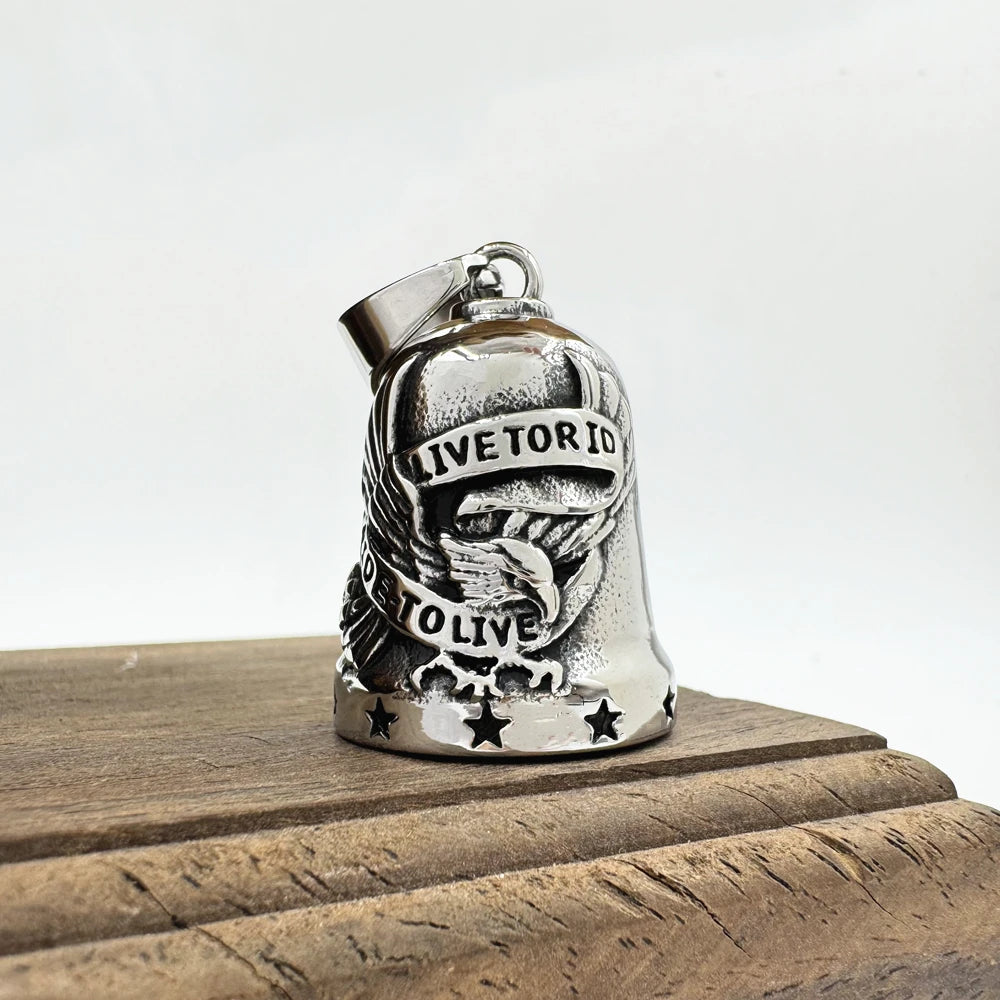 Ride To Live Pendant 316L Stainless Steel Jewelry Jingle Bell Stars Motorcycles Man Pendant