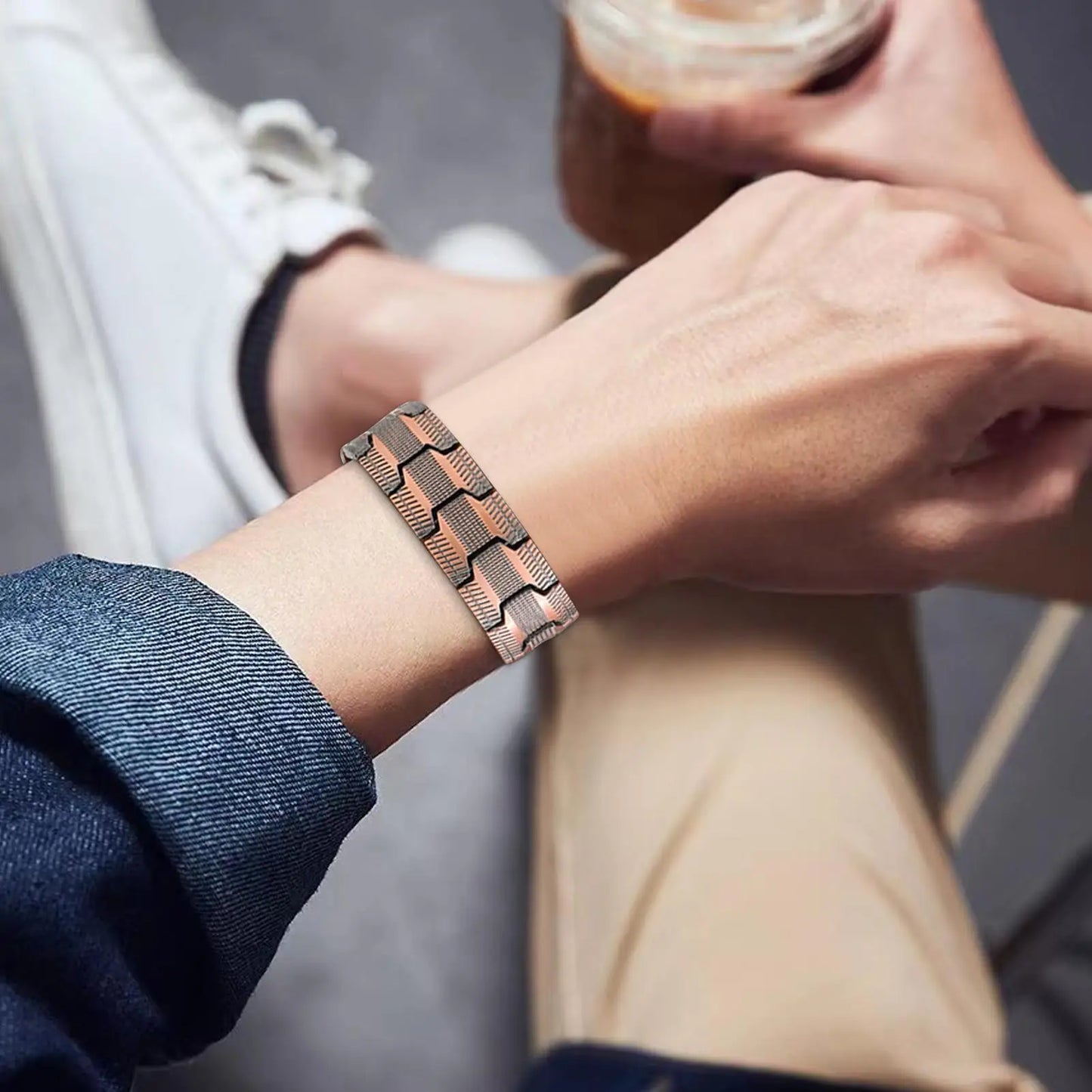 1pc Magnetic Bracelets For Men Pure Copper Magnetic Bracelet Jewelry Jewelry Accessories Row Magnetic Therapy Bangle Bracelets