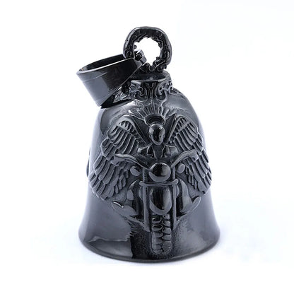 Live to Ride Eagle Wings Jesus Cross Biker Bell Pendant Stainless Steel Knuckles Heart Peace Sign Rose Eye Bell Christmas Gift