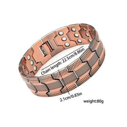 1pc Magnetic Bracelets For Men Pure Copper Magnetic Bracelet Jewelry Jewelry Accessories Row Magnetic Therapy Bangle Bracelets