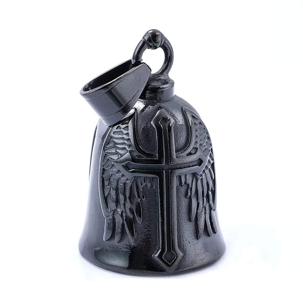 Live to Ride Eagle Wings Jesus Cross Biker Bell Pendant Stainless Steel Knuckles Heart Peace Sign Rose Eye Bell Christmas Gift