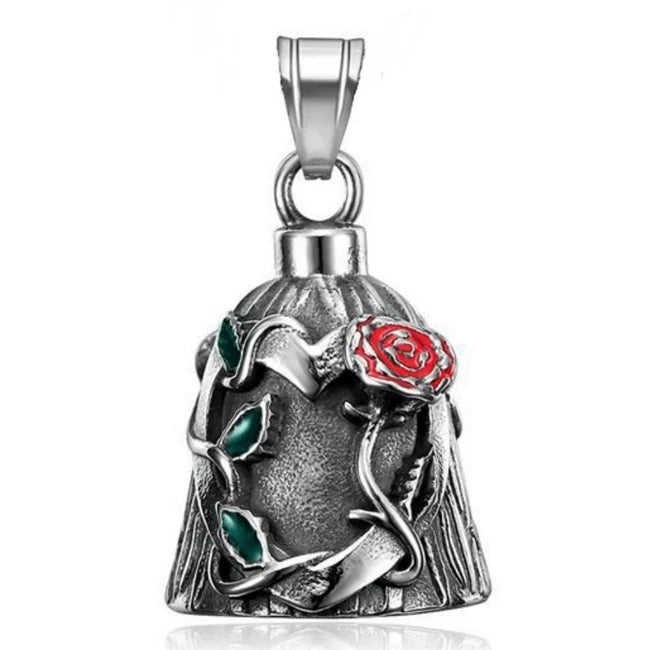 Live to Ride Eagle Wings Jesus Cross Biker Bell Pendant Stainless Steel Knuckles Heart Peace Sign Rose Eye Bell Christmas Gift