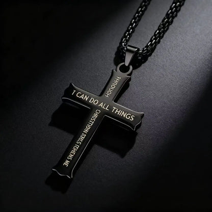 YQ Stainless Steel Cross Chain Necklace Pendant For Men Women Religious Jewelry Accessories
