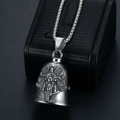 Angel Ride Motorcycle Bell Pendant Biker Hip Hop Rock Metal Punk Ride Party Accessories Trend Amulet Jewelry Gift