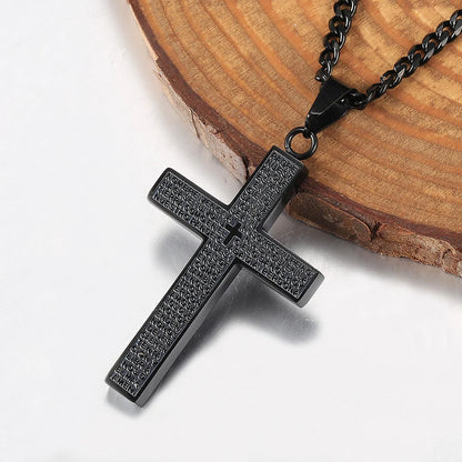 New - Cross Pendant Necklace for Men Women Jesus Christ Necklace Gold Black Silver Color Cuban Chain Religion Jewelry DKP684