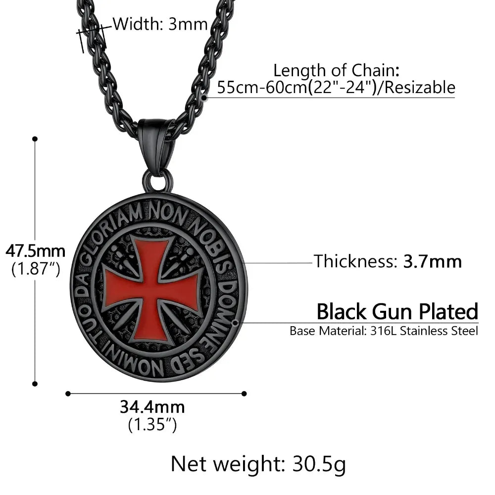 Ride with Faith and Honor: The Templar Knight's Cross Necklace collection