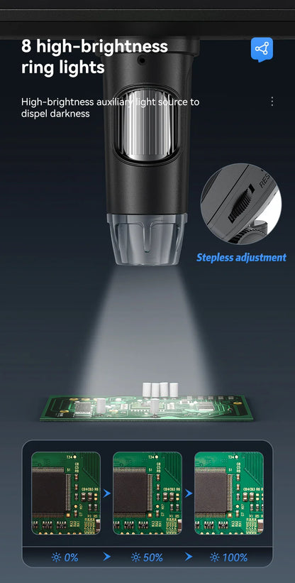 Portable 7" IPS Digital Microscope 1200X Magnification HD USB Professional Electron Microscopios for Phone Soldering Repair Tool