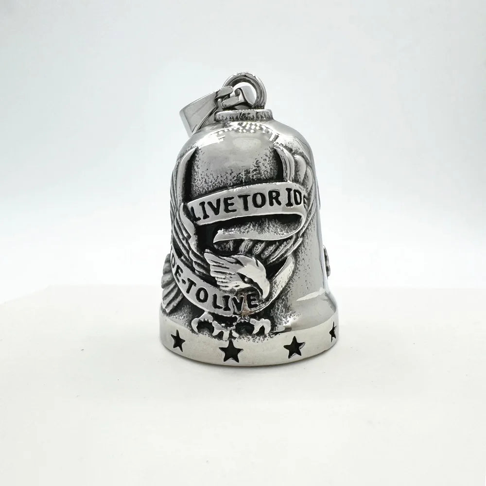Ride To Live Pendant 316L Stainless Steel Jewelry Jingle Bell Stars Motorcycles Man Pendant