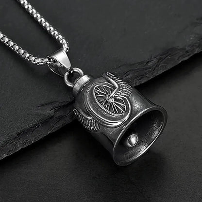   New Stainless Steel Motorcycle Bell Angel Wings Bell Pendant Necklace For Biker Fashion Lucky Amulet Jewelry Gifts Dropshipping    qykyai-sq.myshopify.com