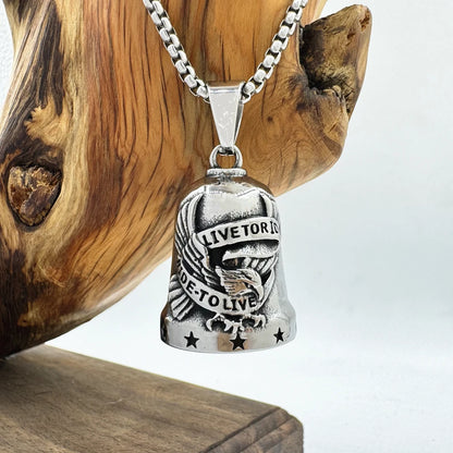 Ride To Live Pendant 316L Stainless Steel Jewelry Jingle Bell Stars Motorcycles Man Pendant