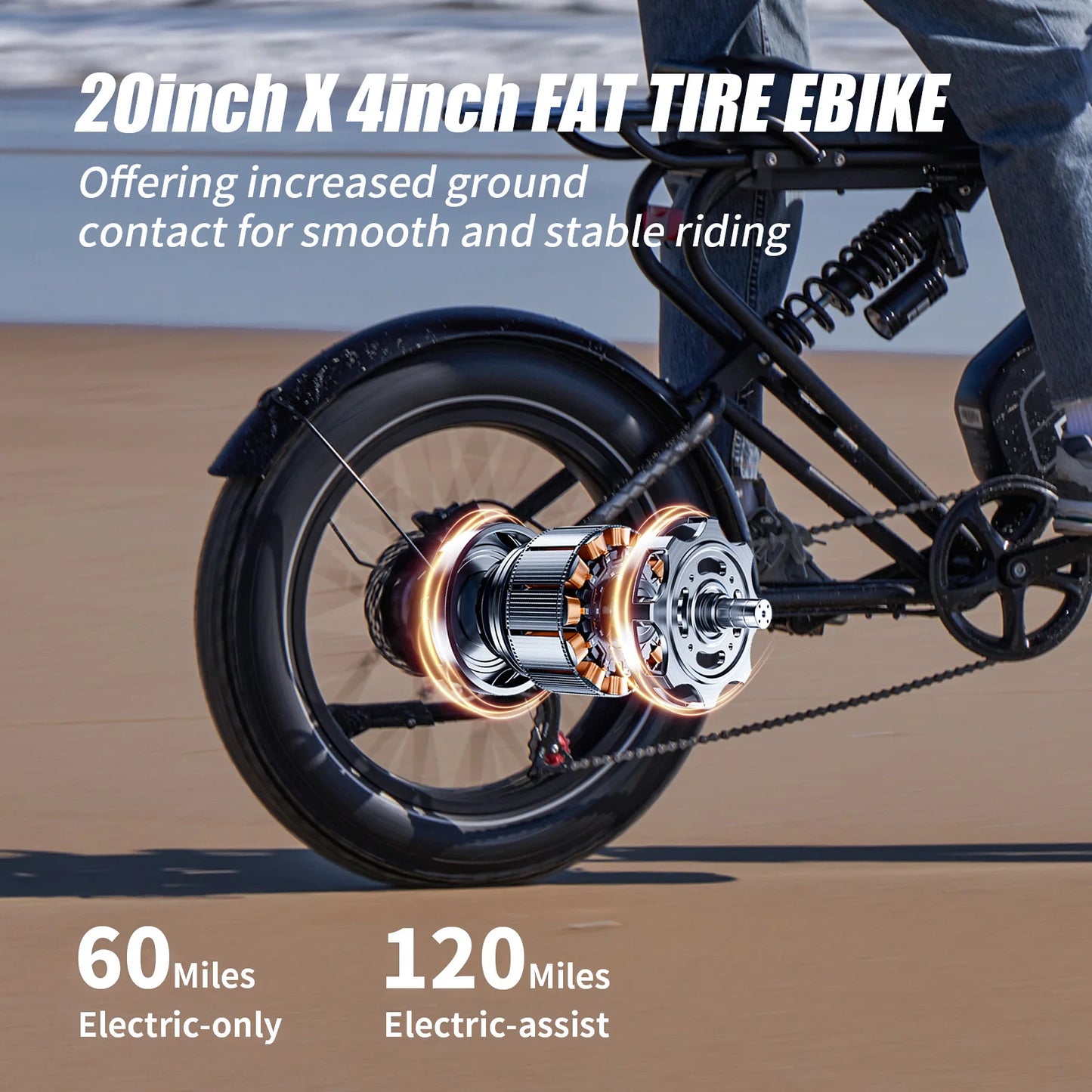 MEELOD DK300 PRO 20" Retro Moped Style Electric Bike 1200W Peak Motor 48V 15Ah Dual Batteries