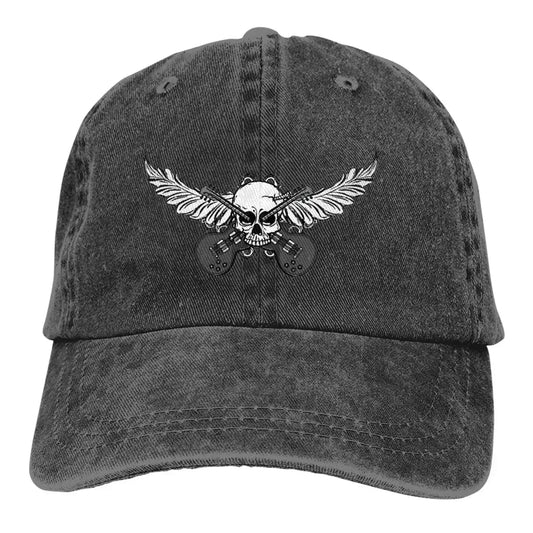 Guitar Rock Multicolor Skull Wing Baseball Caps
