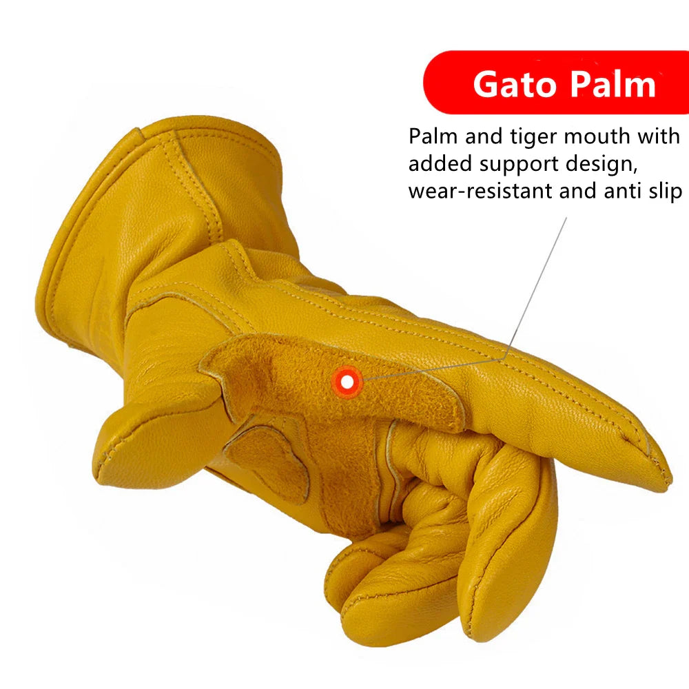 Shockproof & Waterproof & Windproof Leather (Sheep) Gloves