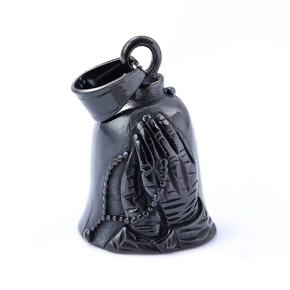 Live to Ride Eagle Wings Jesus Cross Biker Bell Pendant Stainless Steel Knuckles Heart Peace Sign Rose Eye Bell Christmas Gift