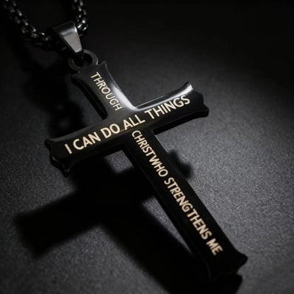 YQ Stainless Steel Cross Chain Necklace Pendant For Men Women Religious Jewelry Accessories