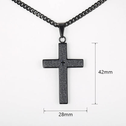 New - Cross Pendant Necklace for Men Women Jesus Christ Necklace Gold Black Silver Color Cuban Chain Religion Jewelry DKP684