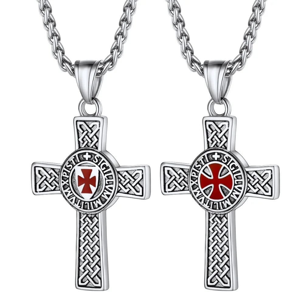 Ride with Faith and Honor: The Templar Knight's Cross Necklace collection