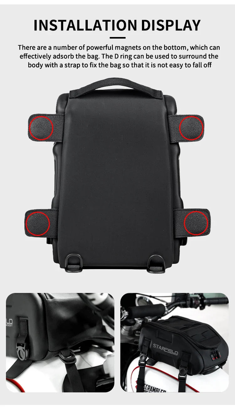 Magnetic Fuel Tank Bag Motorcycle Waterproof Large Capacity