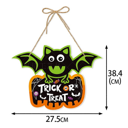 Halloween Hanging Sign Festive Pumpkin Bat and Skull Designs for Home Door Wall Yard Decor  Decor Party Outdoor Indoor Supplies    qykyai-sq.myshopify.com