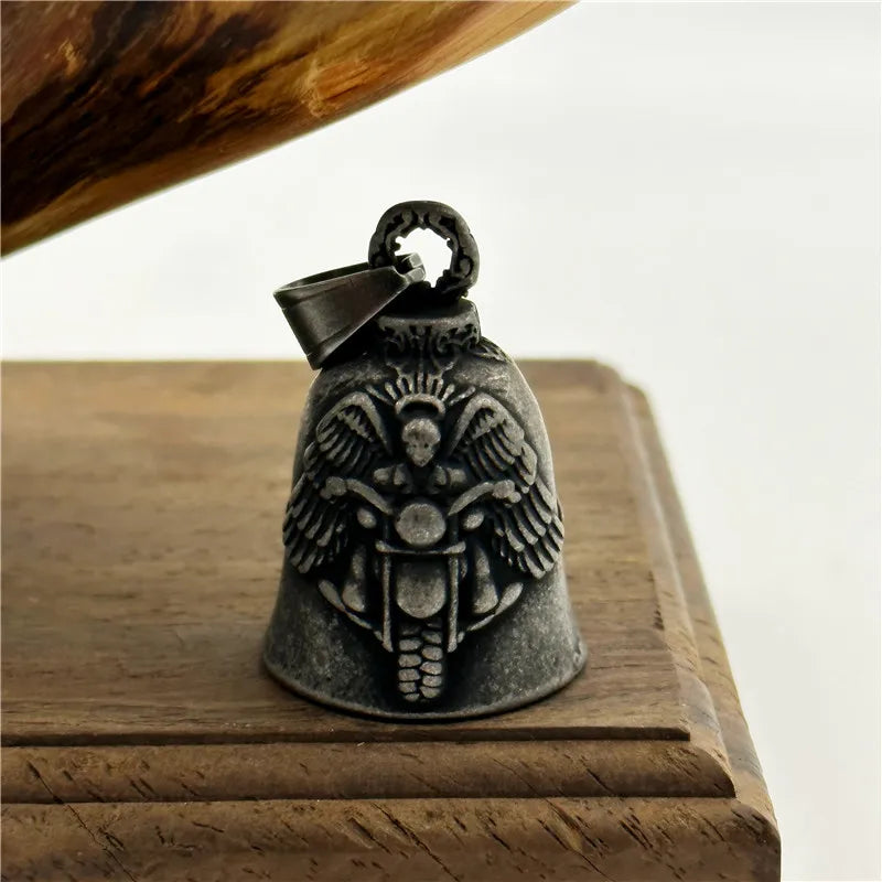 Motorcycles Bell Pendant 316L Stainless Steel Biker Style Eagle Rider Necklace