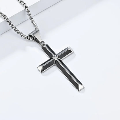 High Quality Stainless Steel Catholic Cross Pendant Unique Christianity Necklace with Oil Drop Charm for Men and Women