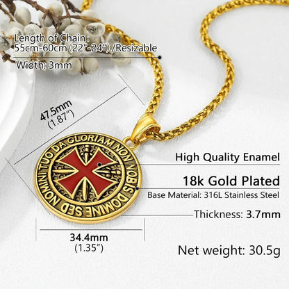 Ride with Faith and Honor: The Templar Knight's Cross Necklace collection